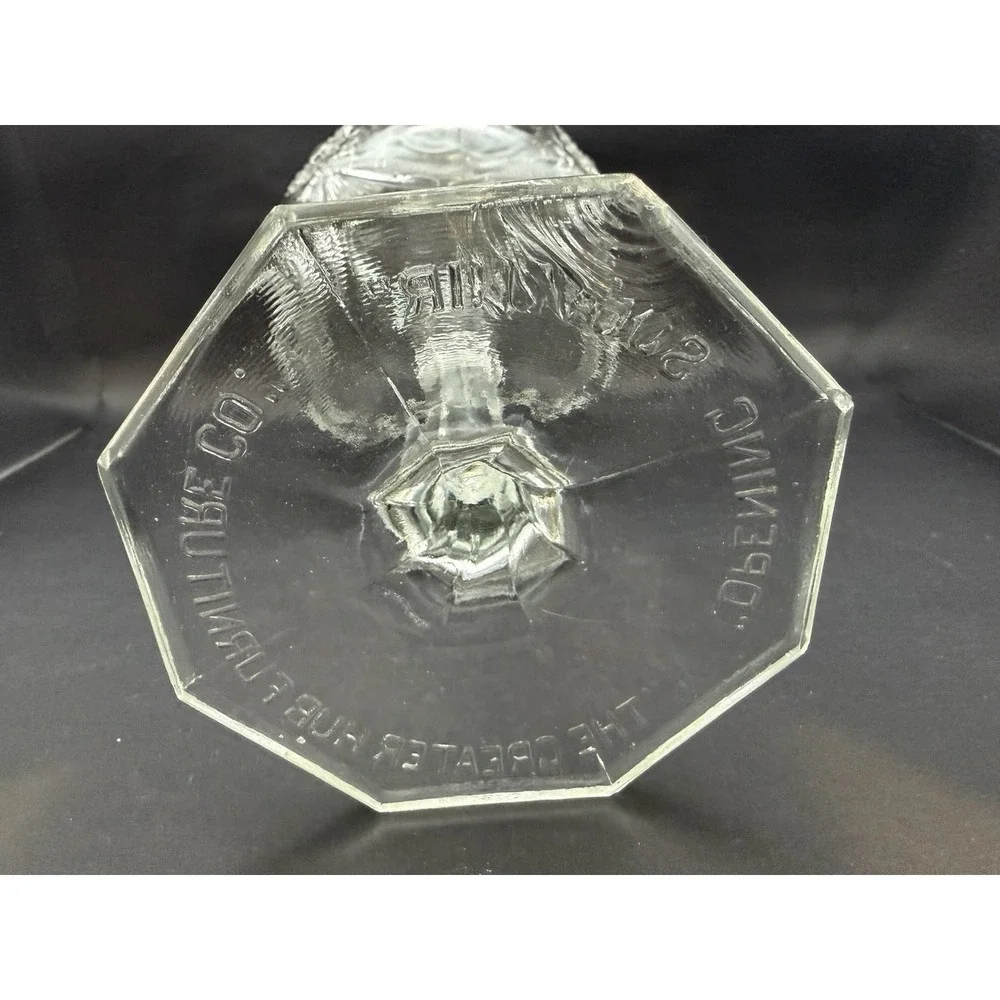Vintage Greater Hub Furniture Co Opening Souvenir Glass Compote Bowl